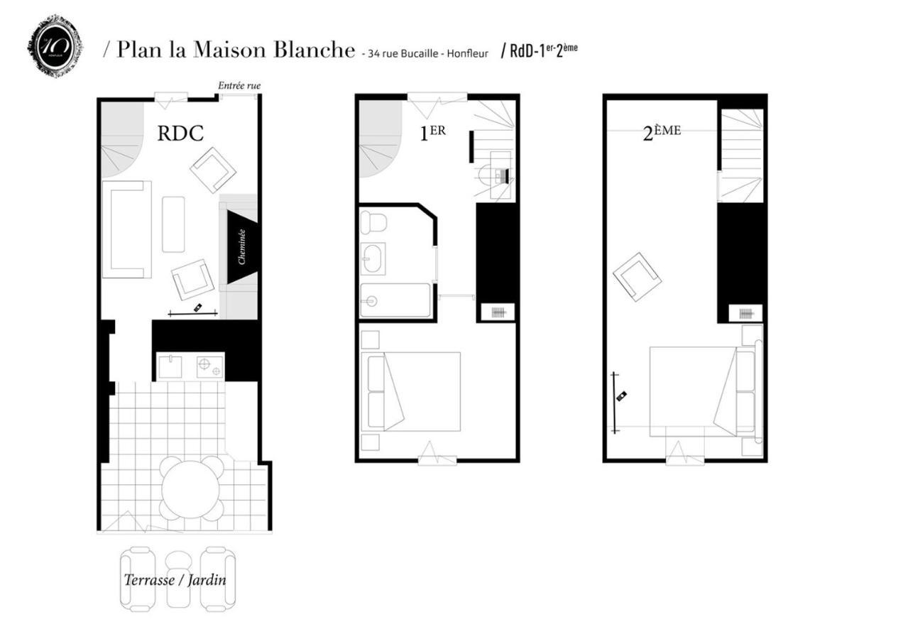 La Maison Blanche Du 10Honfleur Exterior foto